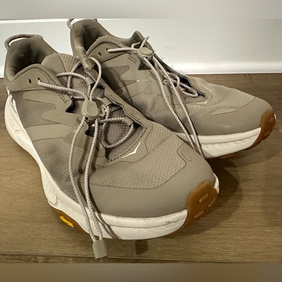 Hoka One One Transport Tan Trail Shoes Quick Toggle Lace, Cordura, Vibram Size 9 - Picture 3 of 16